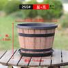Barril de Madera de Imitación Vintage Barril de Vino Maceta de Plástico Engrosada Extra Grande No Porosa Hidropónica Tazón de Cobre Hierba Nenúfares Nenúfares Maceta Tarro