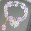 Pulsera de dibujos animados de lirios de los valles con cuentas de palomitas de maíz, suministro directo de fábrica, pequeña pulsera de cristal de margarita pequeña con girasol fresco para mujer