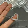Collar de Corazón de Alta Gama para Mujer, Oro Rosa de 18 Quilates V-Gold, Mismo Estilo que Tiffany, Colgante en Forma de Corazón, Cadena para Clavícula Niche Versátil Nudo