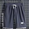 Shorts Waffles de Verão Moda Masculina Combinação Livre Roupa Exterior Juventude Cadarço Calças Finas 1/2 Peça