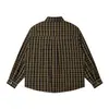 Ropa Vintage Yidao 2026 Otoño Nuevo Producto Camisa de Manga Larga a Cuadros Retro para Hombre Cuello Campana Abotonada Holgada Casual