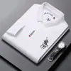 Camiseta de Algodón de Manga Larga Moderna para Hombre Joven y de Mediana Edad Camisa Polo Delgada con Cuello de Solapa Ropa Bordada Casual Nueva de Primavera y Otoño