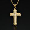 Colgante de cruz chapado en oro y titanio de acero estilo hip hop punk callejero, de venta caliente, comercio electrónico transfronterizo europeo y americano, disponible en fábrica al por mayor