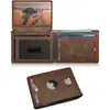 Carteira Masculina Bifold de Couro para Comércio Exterior com Compartimento para Rastreamento AirTag, Antifurto RFID, Múltiplos Compartimentos para Cartões