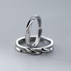 Nalan Plata de Ley S925 Elegante Anillo Mobius Ondulado de Diamante Retorcido Pulsera de Pareja R01726