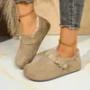 Nuevos Zapatos Mula de Felpa Otoño e Invierno 2025 para Mujer, Suelas Suaves y Cálidas de Felpa para Usar Afuera, Moda para Ir al Trabajo, Zapatos Boken Versátiles para Mujer