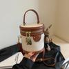 Bolsa Pequena Versátil Retrô para Mulheres 2025 Outono Nova Moda Nicho Bolsa Transversal Textura Matelassê Bolsa Satchel Bolsa Balde