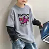 Roupa Íntima Masculina de Lã Patchwork Estilosa Outono Inverno 2026 Nova Média Grande Infantil Quente Gola Redonda Top Tendência