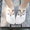 Meias Femininas Fofas Japonesas de Cano Baixo Invisíveis Meias com Desenho Tridimensional de Cachorro Algodão Antiderrapante no Calcanhar