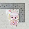Parches lindos de dibujos animados de acrílico Labubu para DIY, pinzas para el pelo, broches, imanes para refrigerador, decoraciones, accesorios para mochila de estudiante