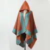 Novo Xale de Tricô Outono e Inverno com Chapéu de Viagem, Capa com Capuz Fashion para Mulheres, Amazon Transfronteiriça