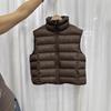 Nuevo Chaleco Corto de Plumas Estilo Coreano Otoño/Invierno 2026 para Mujer, Talla Pequeña, Cuello Alto, Versátil Chaqueta Chaleco de Plumas de Pato Blanco al 90%