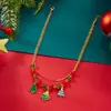 Accesorios para Fiesta de Navidad Europeos y Americanos Transfronterizos Moda para Mujer Cadena para Clavícula Collar con Colgante de Árbol de Navidad Anciano Campana Colorida