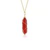 Amazon nuevo alambre de cobre enrollado Colgante de prisma hexagonal de Cristal Rojo collar colgante de cristal de energía comercio exterior