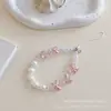 Nuevo Pulsera de Cuentas Mariposa Brillante Cadena para Teléfono Móvil de Nicho Pulsera de Lazo Anti-Pérdida Colgante para Mochila Set de Auriculares