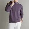 Sudadera con media cremallera de Lyocell, Lana y Seda de Morera para Hombre 2026 Otoño Nueva con Cuello Alto, Manga Larga Cálida, Capa Base para Hombre