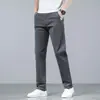 Pantalones Casuales de Algodón Puro de Alta Gama para Hombre, Estilo Verano 2026, Pantalones de Vestir Rectos Sueltos Elásticos para Hombres Jóvenes