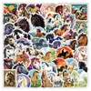 50 lindas pegatinas de caballos de dibujos animados para decoración en teléfonos móviles, patinetas, botellas de agua, cascos, calcomanías impermeables al por mayor