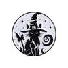 Broche Transfronteiriço Nova Série Personalizada Redonda de Bruxas Desenho Animado Criativo Gato Fofo Magia Acessórios de Metal Insígnia