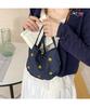2025 Novo Japonês e Coreano Fofo Ombro Único Bordado Jeans Nicho Moda Versátil Bolsa para Celular Transversal Bolsa para o Dia a Dia para Mulheres