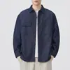 Camisa de algodón puro con borrego de una cara imitación mezclilla para hombre, nuevo estilo otoño 2026, corte holgado, talla grande, chaqueta casual, camisa para primavera y otoño