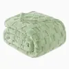 Manta suave de cuadros jacquard, manta para sofá, chal para oficina, manta para siesta, manta para siesta de dormitorio de forro polar de coral