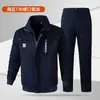Roupas de Trabalho Masculinas Antichama para Primavera e Outono Algodão Antichama Resistente a Manchas Soldador Espessadas Roupas de Trabalho Oficina de Reparo Automotivo Respiráveis Absorventes de Suor Roupas de Trabalho