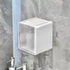 Caixa organizadora de gaveta de parede, prateleira para cosméticos de banheiro sem furos, caixa organizadora transparente para casa