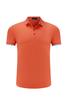 Camisa polo de negocios para grupo, logo bordado, impresión - seda de morera imitación, borde con cuentas, manga corta naranja, cuello de solapa
