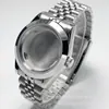 Caixa de relógio com vidro de safira, pulseira de três elos/cinco elos, compatível com movimento 8215/1612, conjunto completo de acessórios para relógio