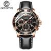 Ochstin Agosto Cruzado Comercio Exterior Nuevo Genial Cronógrafo de 6 Pines Reloj de Cuarzo con Correa de Cuero Reloj para Estudiantes 6145