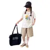 Camiseta de Manga Corta de Dibujos Animados para Niñas Verano Estilo Delgado 2026 Nueva Camiseta Holgada para Niños Camisa de Algodón Puro de Media Manga Moderna