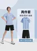 Traje Deportivo de Manga Corta de Talla Grande para Hombres y Mujeres, Camiseta de Verano de Seda de Hielo de Secado Rápido para Correr, Pantalones Cortos Casuales para Baloncesto y Fitness