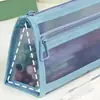 Estojo de Lápis de Malha em Camadas para Estudantes - Grande Capacidade, Estojo Transparente para Lápis, Ótimo Organizador de Mesa.