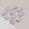 Glaseado de Azúcar Escarchado Transparente Iridiscente Forma de Rombo Diamante Cuentas Irregulares Cuentas Sueltas Cadena para Teléfono Móvil Material de Bricolaje Accesorios para Joyería