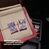 Joyas Qionglou Yuyu Pendientes de Gema de Corindón Rojo Chapados en Oro Pendientes de Gota de Ensueño Combinación de Pendientes de Lazo Pipa