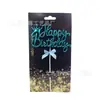 Adorno para Pastel de Cumpleaños Corona Dorada Estampada 3D Transfronterizo Decoración de Mesa de Postres para Fiesta Bandera para Hornear Multicolor