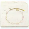 Pulsera de flor de cristal de trébol de cuatro hojas para mujer, acero inoxidable, moda, todo-partido, cadena dorada, joyería de la suerte, suministro transfronterizo