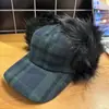 Chapéu de Inverno Espesso Quente com Abas de Orelha em Pelo Sintético Xadrez Dongdaemun Coreano Lei Feng Unissex Boné de Baseball Aviador