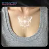Pegatina de Tatuaje de Mariposa Blanca Fresca y Sencilla, Colorida de Larga Duración para Brazo Versátil Dulce Linda Impermeable Pintada Clavícula Sexy
