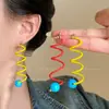 Pendientes de botón redondos con colgante de aguja de plata estilo coreano, Pendientes de botón de temperamento simples y a la moda, Pendientes versátiles de nicho de alta gama