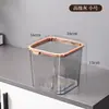 Lixeira de mesa para uso doméstico, luxo leve, alto valor estético, com design de anel de pressão, adequada para cozinha, sala de estar, quarto, escritório, simples e de grande capacidade