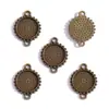 Gema del Tiempo Colgante Doble Encaje Base Redonda de Aleación Accesorios para Joyería DIY Colgante de Collar Llavero
