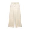 Exportación Transfronteriza Ropa de Mujer 2025 Verano Estilo Europeo y Americano Camisa de Satén de Seda de Manga Larga + Traje de Pantalón Casual Mujer A36559/60