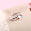 Anillo de Piedra Lunar Plata de Ley 925 Anillo Individual Coreano Simple Versátil Accesorio para Estudiantes Estilo Coreano Anillo para Mujer 5277