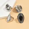 Comercio Electrónico Transfronterizo Europeo y Americano Anillo Articulado Antiguo Palaciego Retro Bohemio Set de Cuatro Piezas Adornos de Mano Tallados a Mano Personalizados