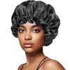 Gorro de Noche de Doble Capa con Borde para Orejas Más Vendido de Amazon, Elegante Gorro Elástico Rizado para el Cabello de Mujer, Gorro de Ducha para Salón de Belleza