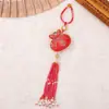 Bolsa de dinero de brocado de la Dinastía Song con borlas de perlas, cierre de anillo, llavero de recuerdo cultural y creativo para DIY, colgante de bolsa