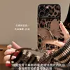 Cordão Estampa Leopardo Borboleta Adequado para Capa de Celular Apple 17 Outono e Inverno Iphone15Promax Novo 16 Silicone Pele de Cabra