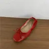Zapatos Planos de Ballet de Terciopelo Retro Primer Encuentro Temporada 2026 Nuevo Punta Cuadrada Lazo Suela Suave Mary Jane Zapatos de Una Sola Pieza Zapatos de Mujer